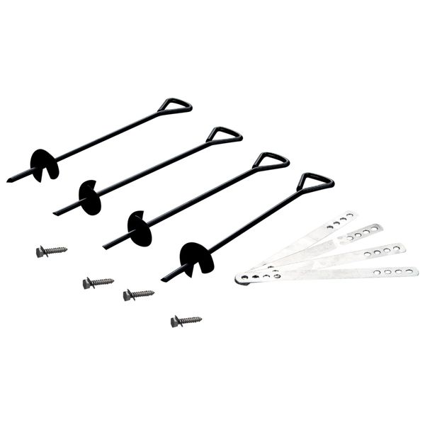 Anchor Kit | Compatible with Most Wooden Products | Includes 4 Anchors, Mounting Brackets, Hardware & Instructions | Heavy Duty Steel | DIY Backyard Swingset Stakes | Easy to Install Playset Hardware