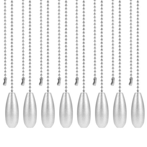 Xthrotsenk 8 Pcs Ceiling Fan Pull Chain Extension 13 Inches Table Lamp Decoration Pendant Metal Decorative Extension Chain Pull Chain Suitable for Lamp and Fan Pull Chain (Silver)