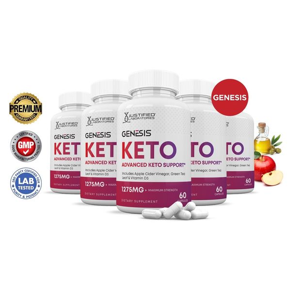 Genesis Keto ACV Pills 1275 MG Stronger Than Gummies Keto Support 5 Bottle