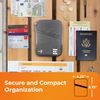 Zero Grid Passport Wallet - Travel Document Holder w/RFID Blocking, Shadow, One Size, Single