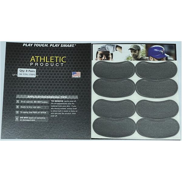 EYEBLACK Athletic Black Stickers, Anti-Glare, Skin, Breathable, Safe, Made in USA Eye Patch (stwees 8 pairs)