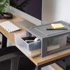 6 Qt. Small Plastic Stackable Storage Drawers Box Modular Gray Clear Set of 5