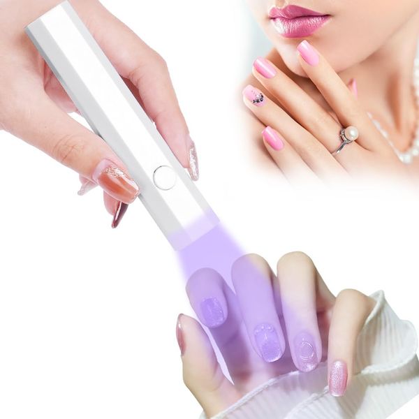 URAQT UV Lampe für Gelnägel, Wiederaufladbar Mini UV Lampe Nägel, Klein Schnell trocknend LED lampe Nageltrockner für Gelnägel, Nagellampe Trocknergerät für Nagellack Aufbaugel Nail Tips Nagelkleber