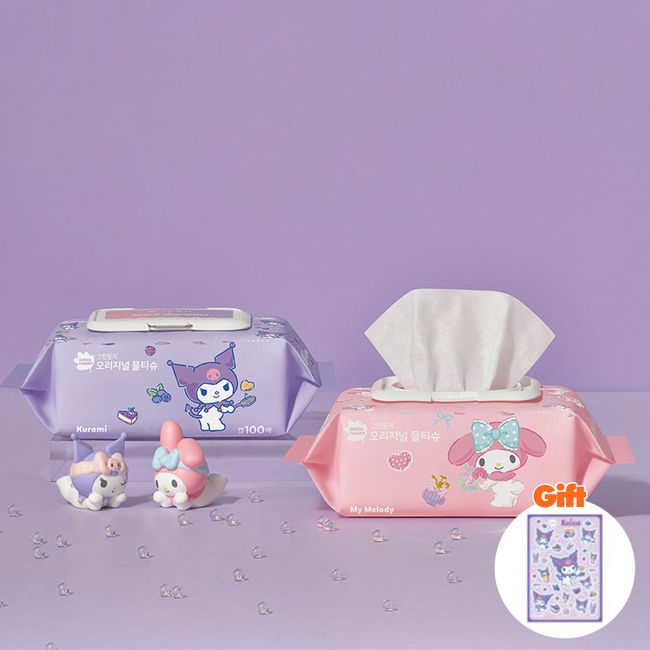 Green Finger Original Wet Tissues My Melody &amp; Kuromi Edition Cap Type 100 sheets