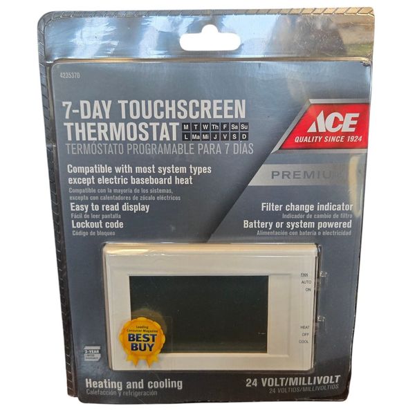 ACE 4235370 7-DAY PROGRAMMABLE TOUCHSCREEN THERMOSTAT BRAND NEW