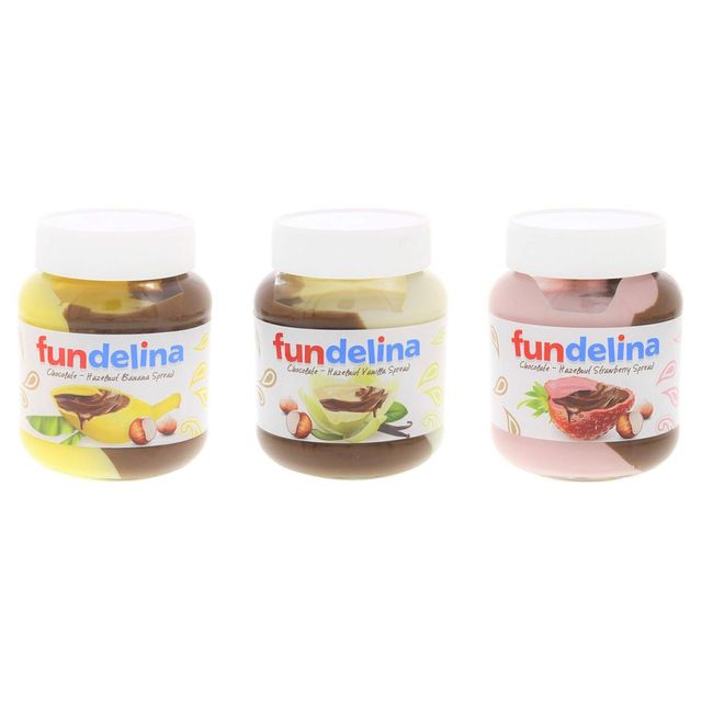 Fundelina Chocolate Hazelnut Banana, Vanilla & Strawberry Spread Bundle Pack 368g, 3 Pack