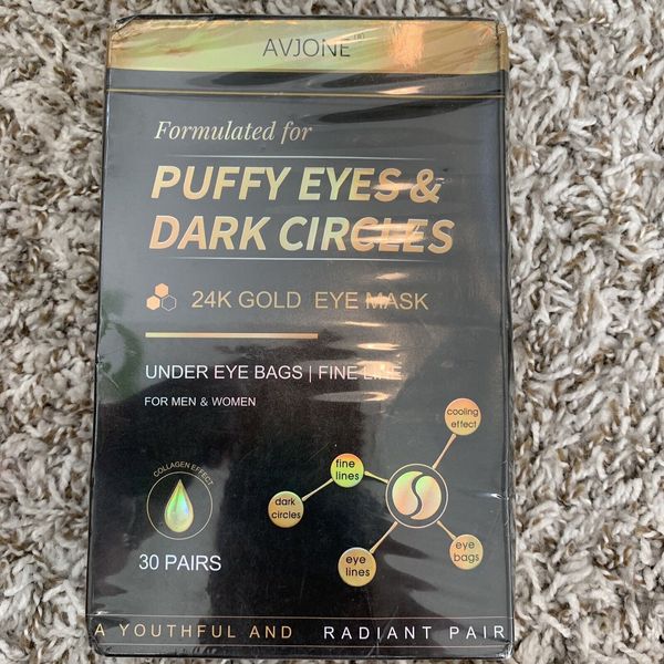 AvJone 24K Gold Eye Mask, Puffy Eyes, Dark Circles and Wrinkle Treatment 30 Pair