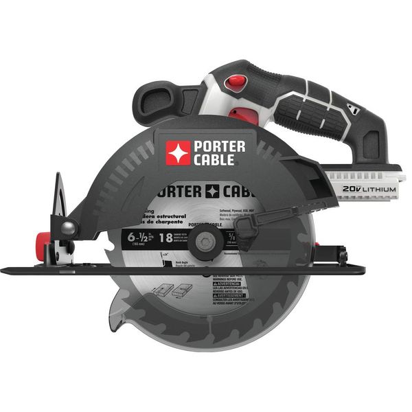 PORTER-CABLE 20V MAX* 6-1/2-Inch Cordless Circular Saw, Tool Only (PCC660B)