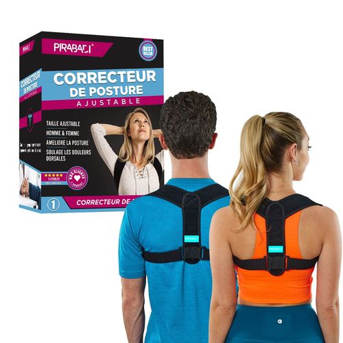 Posture Corrector for Men and Women | Adjustable Size | Relieves Back Pain | Supports Upper Back | Straightener | 100% French Brand