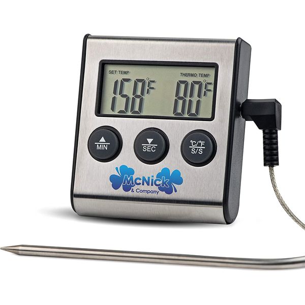 Digital Thermometer with Meat Probe - Oven Safe Instant Read Thermometer