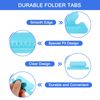 sourcing map Hanging File Folder Tabs, 2 Inch Insertable Tabs and Inserts Plastic Clear File Organizer Labels Filing for Folder Quick Identification, Blue, 200 Pcs