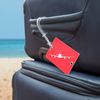 Strong PVC Luggage Tags, Secure, Easy to Spot, Privacy, Strong Flexible Loop, 4 Pack Red