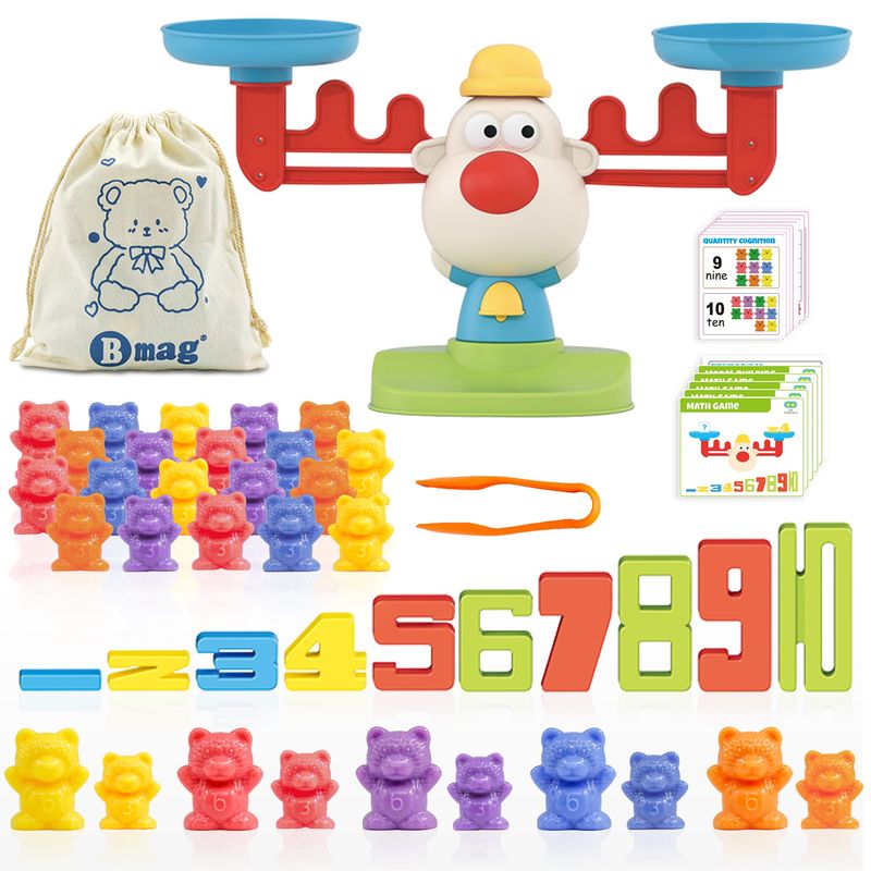Bmag Balance Math Toys, 3 in 1 Counting Stacking and Balancing Math ...