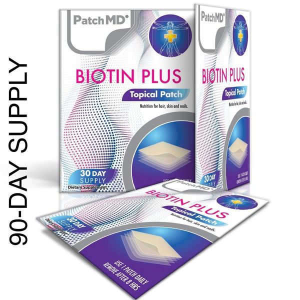 90 Day Supply Original PatchMD BIOTIN Plus Patch 90 Patches New Sealed