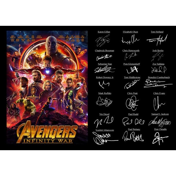 STUNNING QUALITY AVENGERS INFINITY WAR SIGNED/AUTOGRAPHED PHOTO