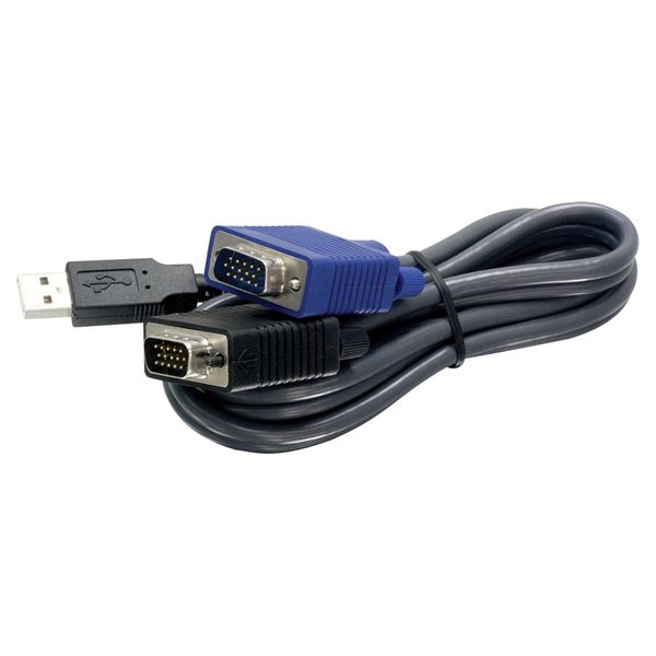 TRENDnet 2-in-1 USB VGA KVM Cable, TK-CU06, VGA/SVGA HDB 15-Pin Male to Male, USB 1.1 Type A, 6 ft (1.83 m), Connect Computers with VGA and USB Ports, USB Keyboard/Mouse Cable & Monitor Cable