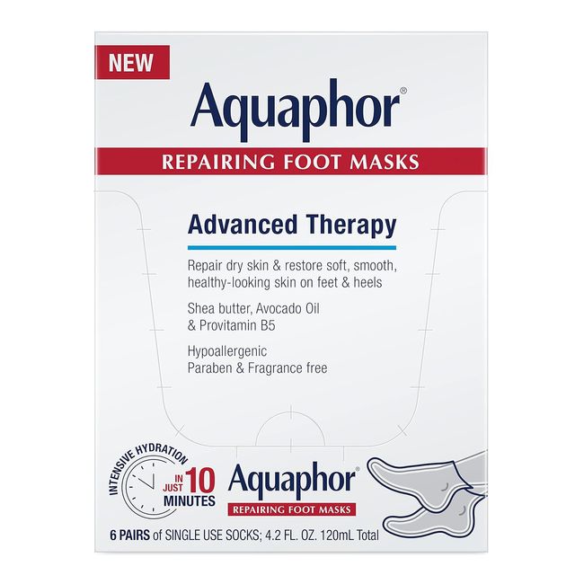 Aquaphor Repairing Foot Masks, Moisturizing Socks for Dry Feet, Hydrating Foot 6