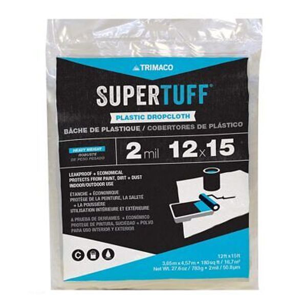 Supertuff 2 Mil Plastic Dropcloth 12feet X 15feet