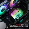 Redragon 24 Pin ATX Power Supply Cable Extension, 20CM Length, ARGB Sync, with Cable Combs