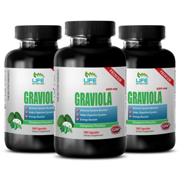 soursop fruit - Graviola 650mg 3 Bottles - blood pressure pills