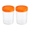 PATIKIL 120mL Sample Cups, 2 Pack Sample Containers Leak Proof Screw Cap for Lab Home, Orange