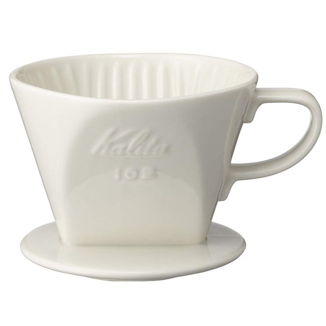 Kalita 102-Roto #02001 Ceramic Coffee Dripper, For 2-4 People, White, 102-Roto