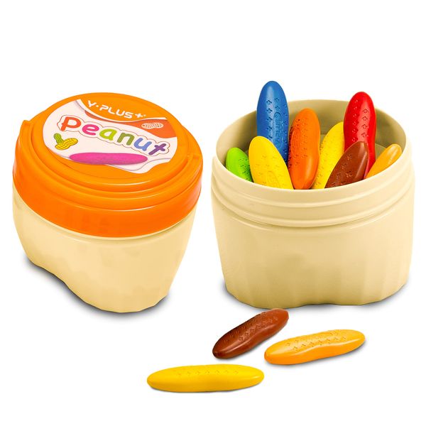 YPLUS Peanut Crayons for Kids, Washable Toddler Crayons, Non-Toxic Baby Crayons for ages 2-4, 1-3, 4-8, Coloring Art Supplies, 24 Colors with Box