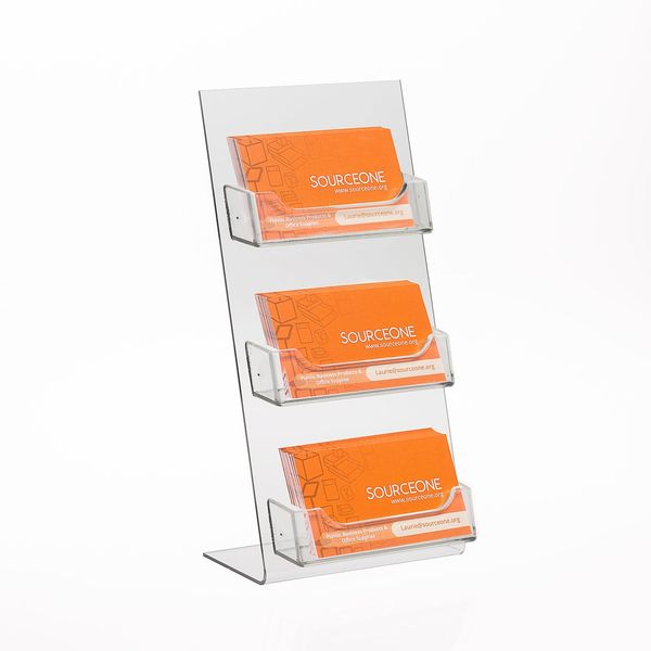 Source One Premium Counter Top Business Card Holder/Gift Card Display (1 Pack, 3 Pocket)