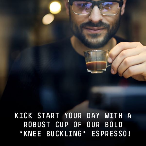 Stone Street Knee Buckling Espresso Coffee, Ground, High Caffeine Blend, Dark Roast, 2 LB