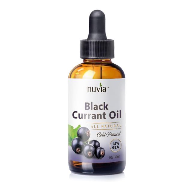 Nuvia Organics Black Currant Oil- 100% All Natural, Cold Pressed, Naturally rich in Omega 3 and 6 Essential Fatty Acids; 1oz