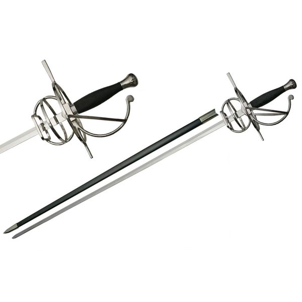 SZCO Supplies 43.5” Wire Wrapped Handled Medieval Style Fancy Rapier Sword with Scabbard