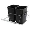 Double Pullout Trash Kitchen Container Can Under Counter Sliding Waste 35 Quarts