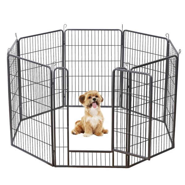 Heavy Duty Dog Playpen Foldable Metal Pet Playpen Dog Exercise Pen 40"H 8 Panels