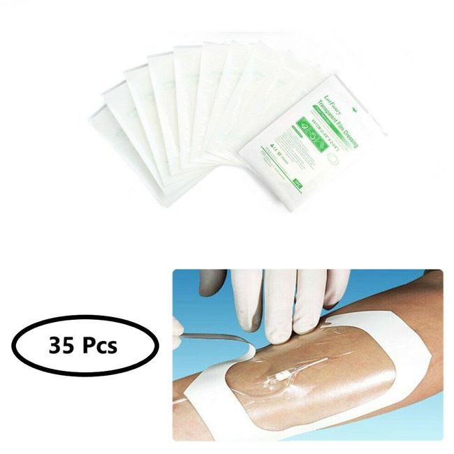 35Pcs Transparent Film Dressing (6x7cm) Wound Bandages Adhesive Patch Waterproof