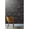 3D Effect Metallic Brick Wallpaper Black Silver Grey Stone Industrial from YöL