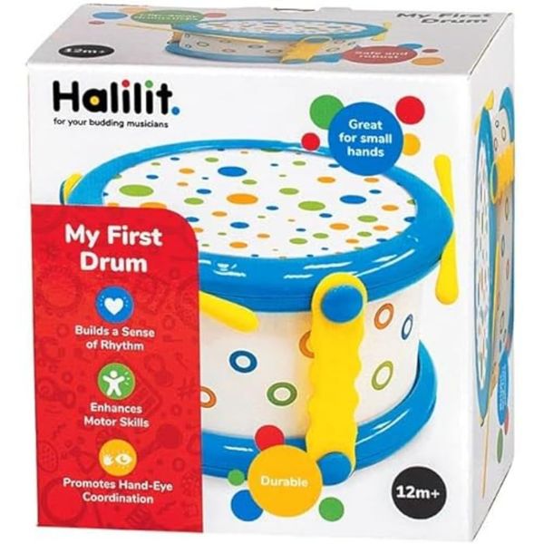 Halilit Drums. Light & Robust Kids Toy Musical Instrument. Promotes Hand-Eye Coordination & Motor Skills. (Halilit First Drum)