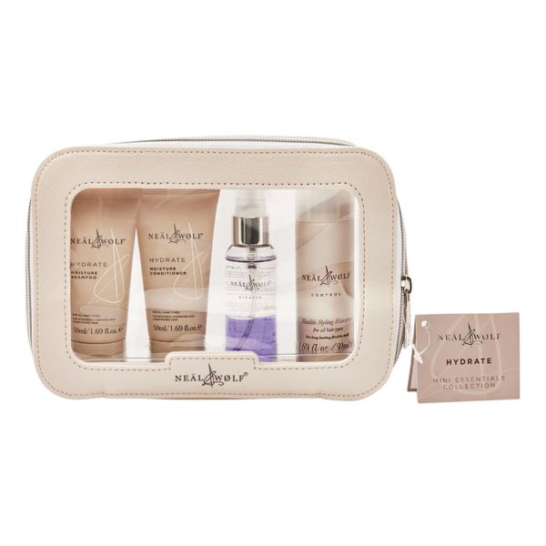 Neal & Wolf Hydrate Moisture Mini Essentials Travel-Trial Kit with Hydrate Moisture Shampoo & Conditioner for Dry Hair