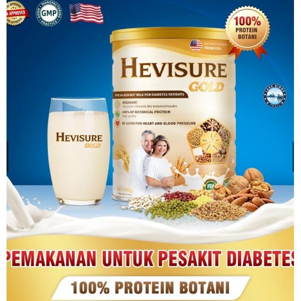 4x Hevisure Gold Diabetic Milk 400g Plant Based Vege friendly (100% Authentic)