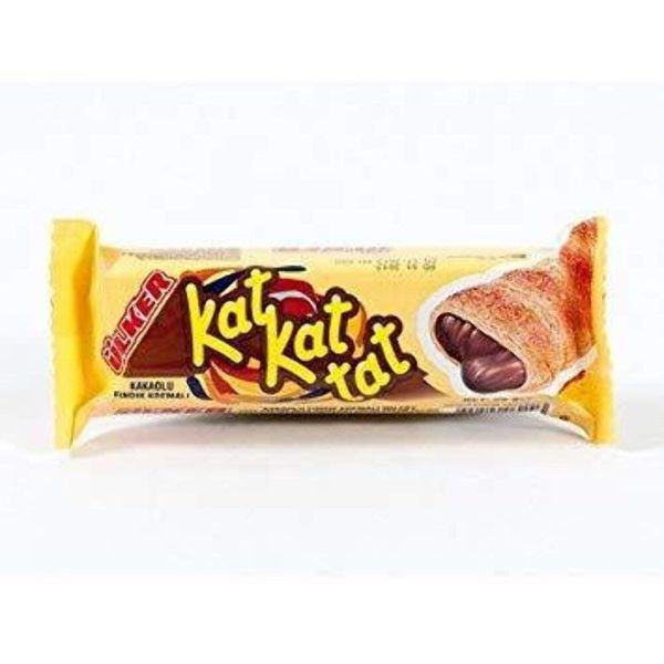 Ulker Kat Kat Tat Puff Pastry With Hazelnut Flavoured Cocoa Cream Filling 28 Gr (24 Pack )