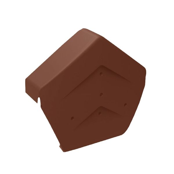 Terracotta Angled Ridge End Cap for Dry Verge Systems, Gable Apex Roof Tiles