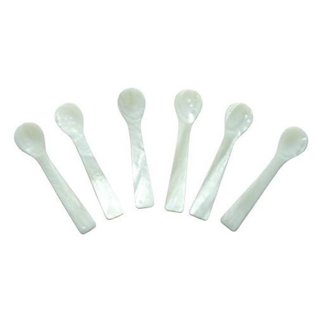 6 Pcs Hand craft shell caviar spoon 2.5 Inches