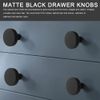 WAenZeeNH 4 Pcs Kitchen Cabinet Knobs 30mm Round Cabinet Knobs Round Flat Black Cabinet Knobs Matte Black Drawer Knobs with Mounting Screws for Cupboard Closet Drawer Door