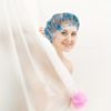 Shower Cap Set, 5 Piece Thickened Elastic Reusable Printed Design, Adjustable Bathroom Accessories