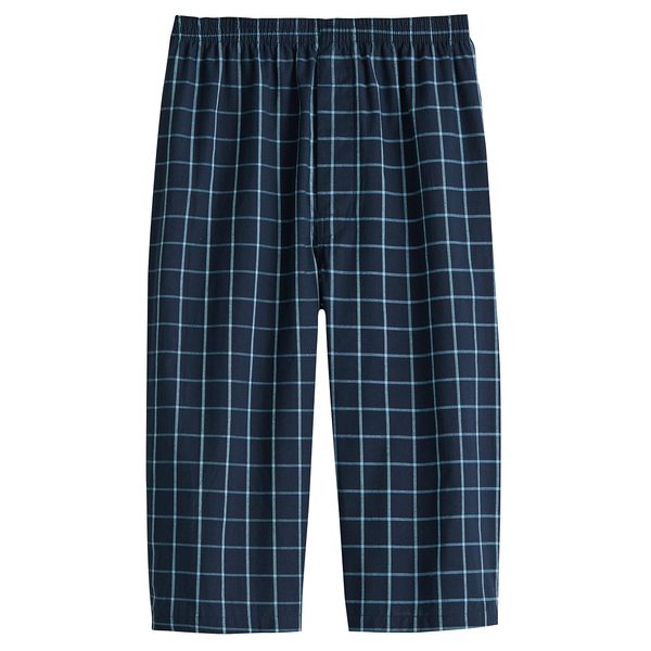 Selvan 100% cotton yarn dyed long trunks (below the knee length), red check, blue plaid, navy plaid