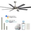 Nickel Smart APP Ceiling Fan w/ Light & Remote Control/Phone/Voice Google Alexa 