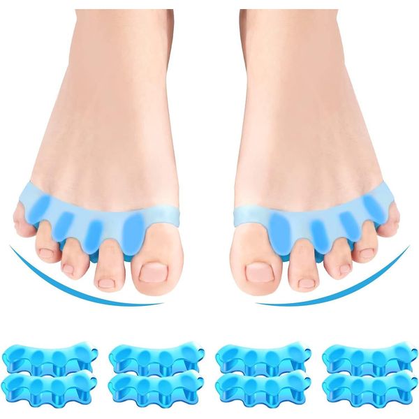 8 Pcs Professional Toe Separators.  Silicone Toe Spacers To Correct Bunion