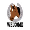 CafePress Horseshoe Welcome Rectangle Car Bumper Magnet