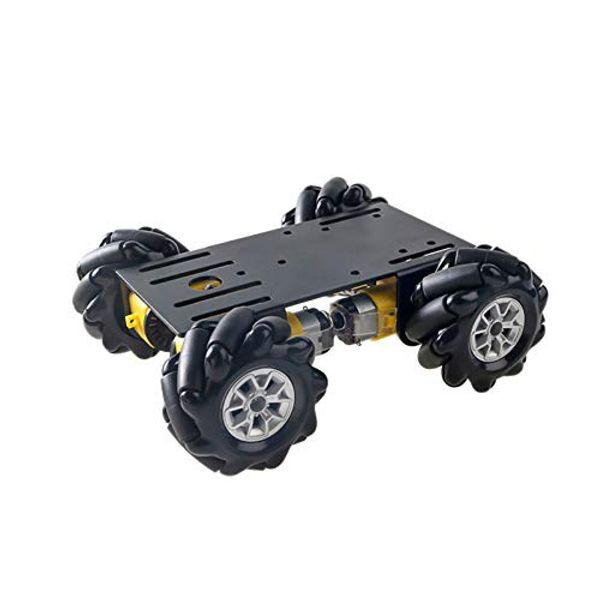 SZDoit Premium 4WD Mecanum Wheel Car Chassis MC100 with Metal Frame, 4pcs TT DC Motor, 60mm Mecanum Wheels, AI ROS Robotic Model for Arduino/Raspberry Pie, Teens Science STEAM Education Platform Kit