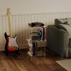 Acrylic Record Player Stand, Turntable Stand with Vinyl Record Storage, Tall Sid