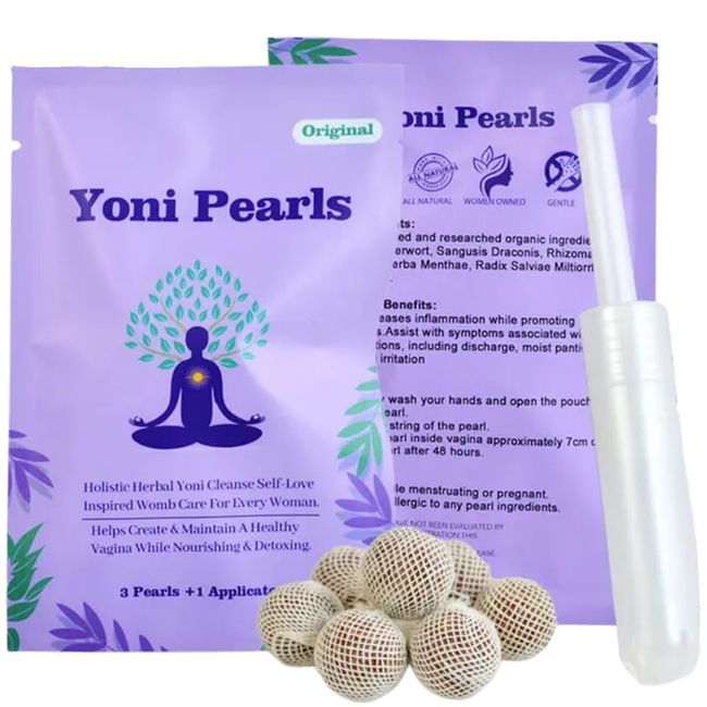 3 Yoni Pearls + Applicator Superior Formula Herbal Womb Detox Clean Point (3 Pearls + Applicator)